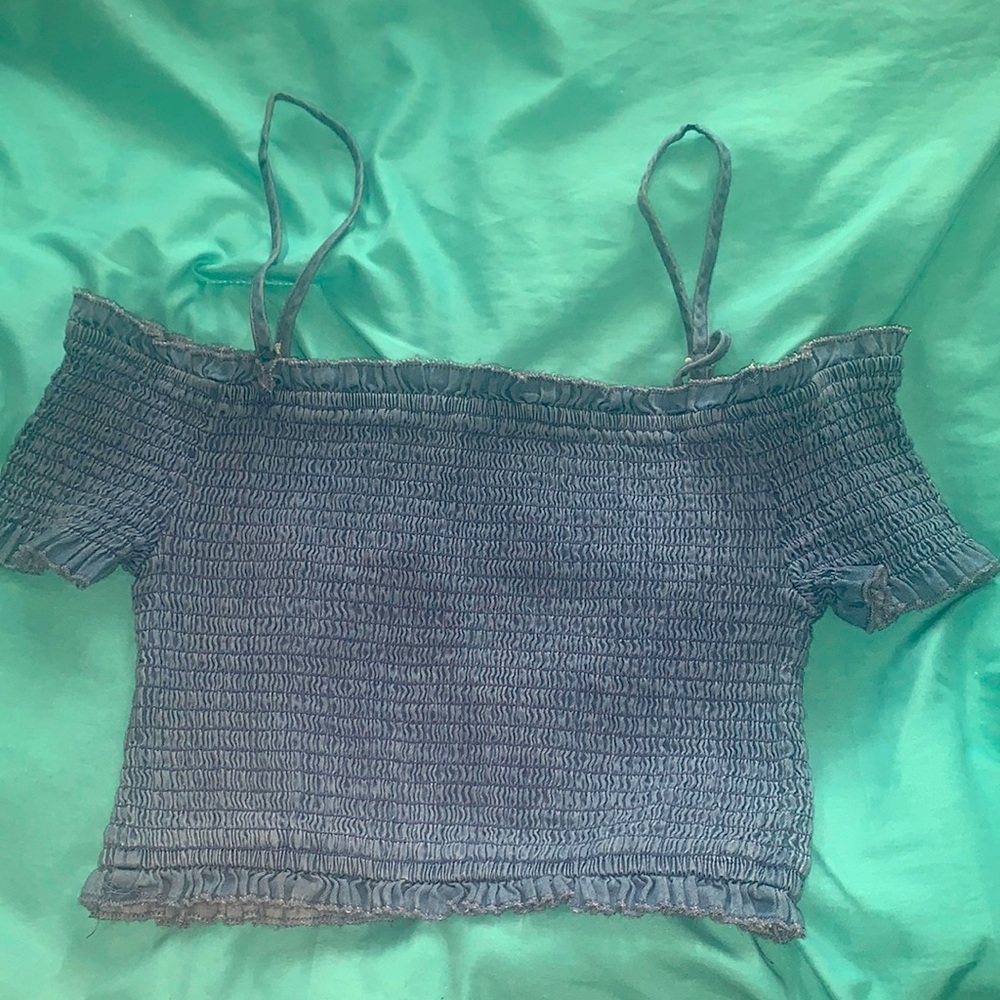 Ruffled Denim crop top